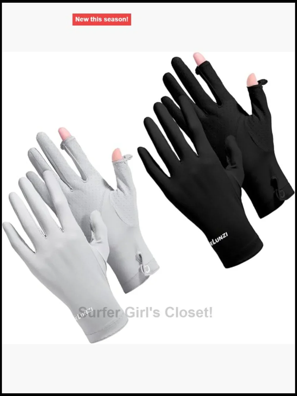 UPF 50+ Sun Protection Driving UV Gloves Full Finger Touchscreen Non Slip